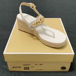 Michael Kors Roxane Wedge MK Sig Lux SM -Vanilla/cream